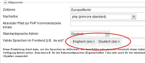 Liste von verfügbaren Sprachen in Pimcore auslesen und verarbeiten 